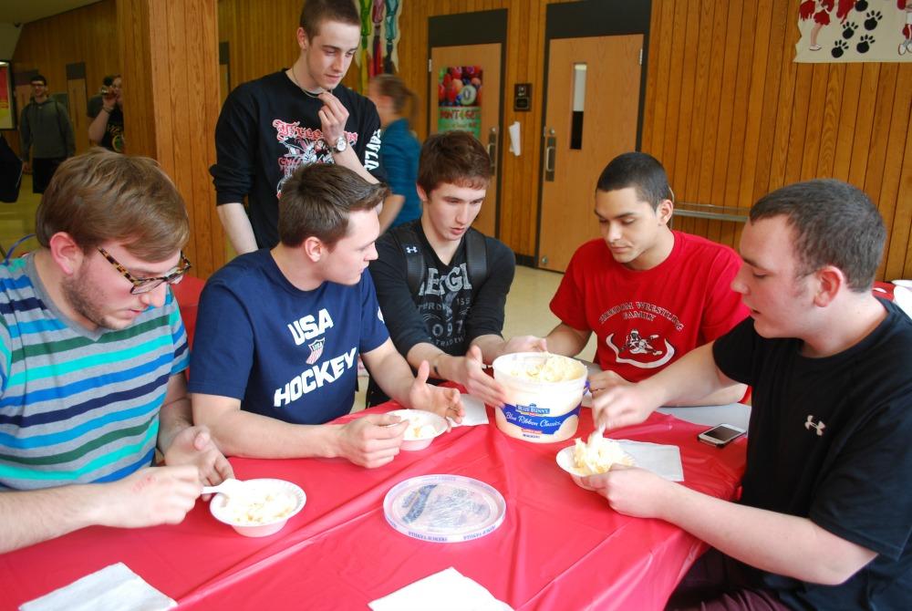 Students and faculty helped support the MDA by participating in an ice cream eating contest.