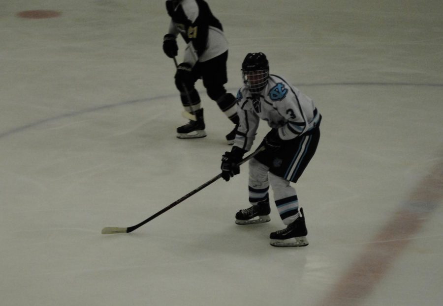 Junior Riley Adams calls for a puck in the neutral zone