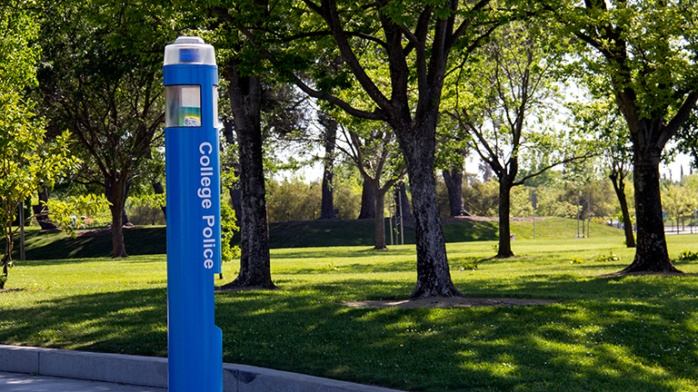 Stanford university is one of many campuses across the country that uses the blue light system. 
