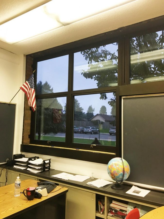 The photo above shows the newly installed windows in Mr. Griffith’s room on the first floor of the school.
