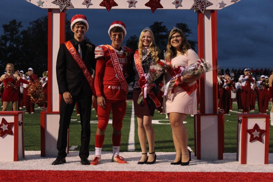 Rachel DeCesaris and Micheal Keith crown the next Homecoming King (Riley Adams) and Queen (Melissa Keith).