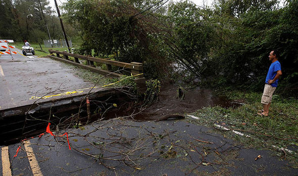 Major highways up and down the east coast have been ripped in half from Florence’s immense amount of rain and destruction.