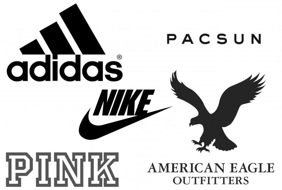 Many of these name brand companies are popular amongst teenagers. 