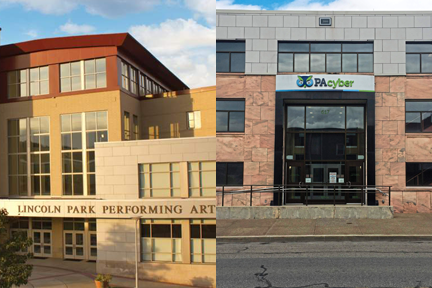 Lincoln Park Performing Arts Center (left) and PA Cyber (right) are two examples of different charter schools in the area that students living in the Freedom school district are enrolled in.