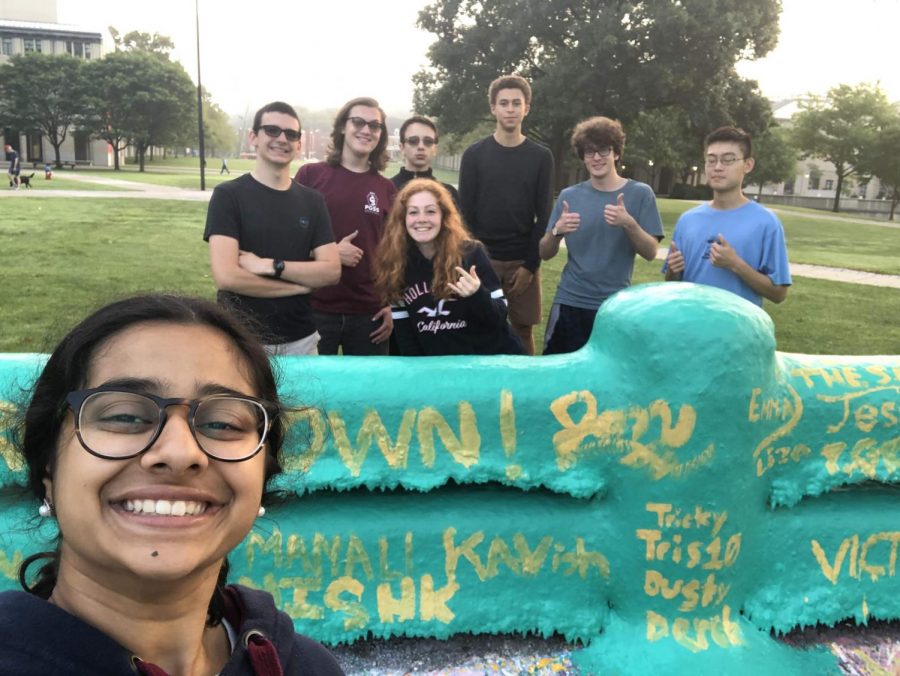 The night before we left, we painted the famous Fence at CMU. The morning after, a few of us went out to breakfast and stopped by the Fence to take a picture after the paint had mostly dried.