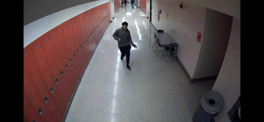 Sophomore Kinsley Aswani dancing to “Car Wash” in the halls while on his way to his next class. 