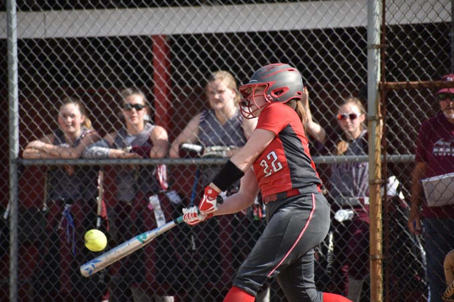 On May 2, 2019, then-junior Shyann Komara makes contact with the ball leading her to achieve one of the two hits she got during this game against Beaver.
