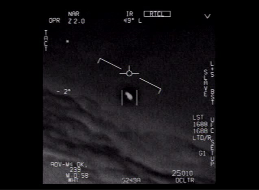 The released videos depict “unidentified aerial phenomena” flying through the sky. In this video, “GIMBAL,” a conversation between pilots can be heard in the background.
