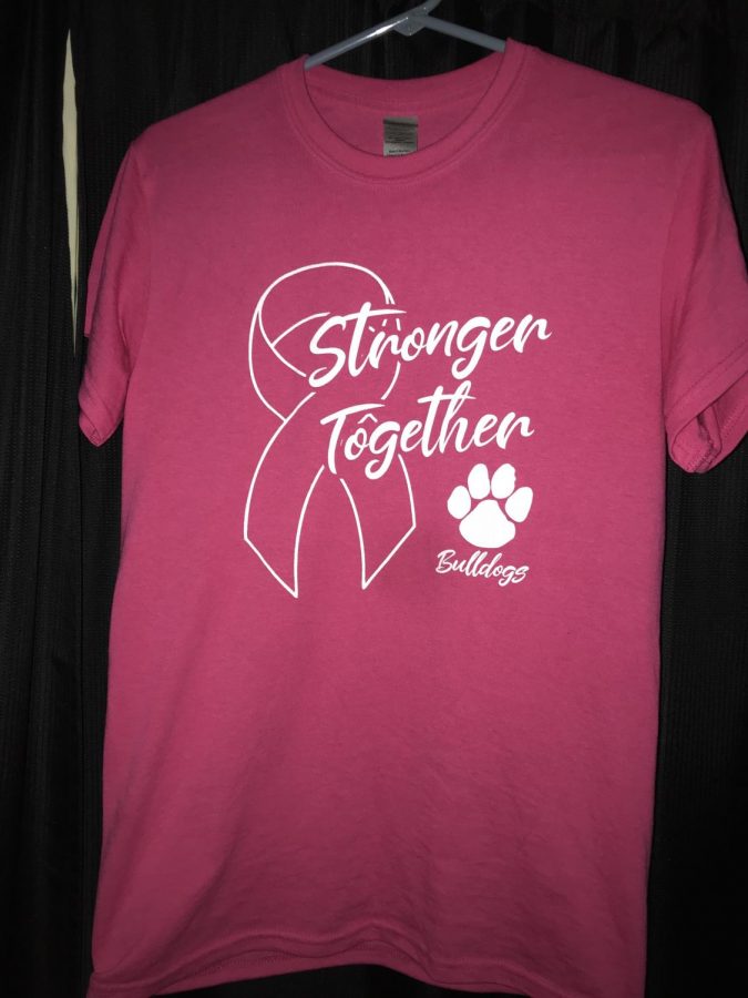 Matthew Keller’s pink out shirt that he sold to the community for his senior project.
