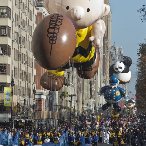 Large, tightly-packed, crowds like these will not be seen this year along the typical route of the Macy’s Thanksgiving Day Parade in New York City, as COVID-19 safety guidelines have forced the parade to be broadcast on television with no physical spectators.