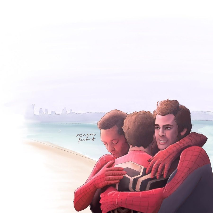 As in one of the best scenes of the movie, all three Peter Parker's share a hug goodbye.