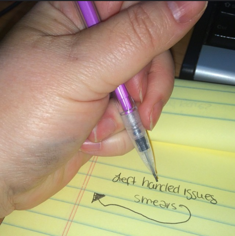 As shown here, pencil lead often gets onto the side of lefties’ hands as they write, which is just one of the many struggles they encounter daily.