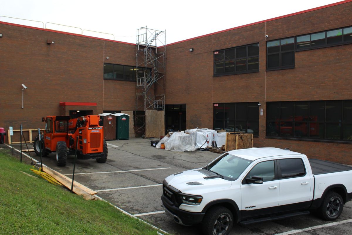 Wrapping it up: As the construction on the roof reaches closer and closer to competition, the materials were moved to save space, leaving all except a few spots closest to the building available for parking.