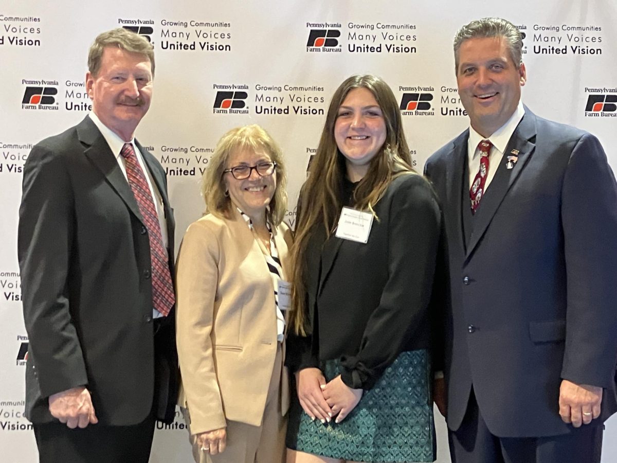 Honorary Guests: At the state capitol, Josephine Brenckle and Ms. Workman met and took a photo with Senator Vogel and Chris Hoffman. The two would spend a lot of time together with lawmakers and members of organizations throughout their two-day trip.
