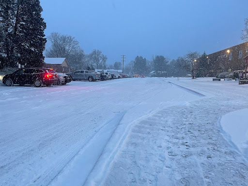 As winter hits its peak, snow falls and ice begins to form on the roads of Freedom and lots of other streets in the surrounding area. As the school district prepares for the worst, snow covers the side walks and caution on the roads becomes vital.
