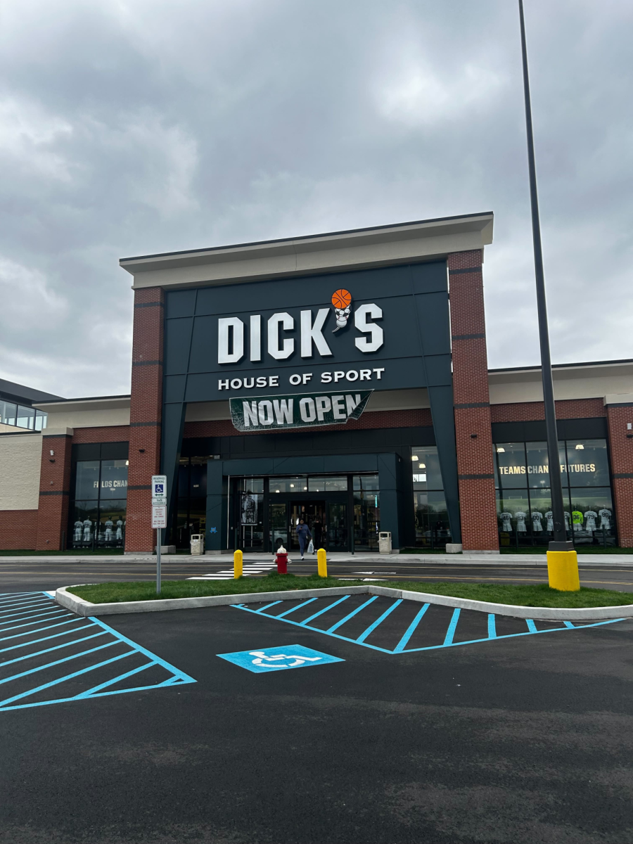 Now open: The Dick's House of Sport reps a large banner drawing customers into the brand new store. The store has approximately 100,000 square feet of space to hold merchandise. 
