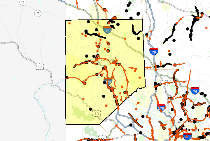 Roadwork ahead: A map of the current and expected road work to occur in Beaver County. The amount of road work is burdening to commuters.