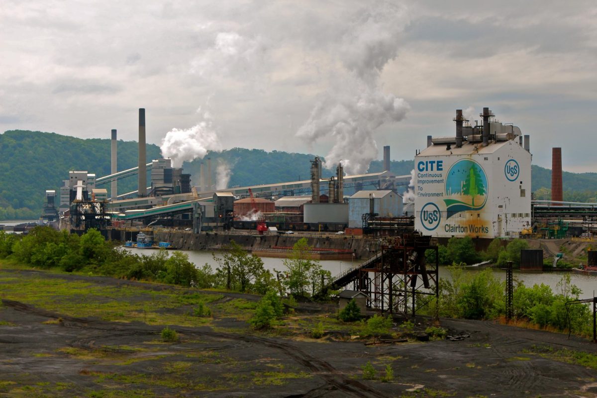 Steel and flame: Looking over the Monongahela River is the largest coke plant in the country. This photo was taken before the explosion took place.